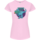 T-Rex Ruining Christmas Wreck the Halls Womens Petite Cut T-Shirt Light Pink