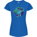 T-Rex Ruining Christmas Wreck the Halls Womens Petite Cut T-Shirt Royal Blue