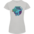 T-Rex Ruining Christmas Wreck the Halls Womens Petite Cut T-Shirt Sports Grey