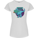 T-Rex Ruining Christmas Wreck the Halls Womens Petite Cut T-Shirt White