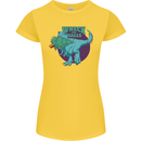 T-Rex Ruining Christmas Wreck the Halls Womens Petite Cut T-Shirt Yellow