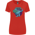T-Rex Ruining Christmas Wreck the Halls Womens Wider Cut T-Shirt Red