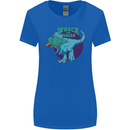 T-Rex Ruining Christmas Wreck the Halls Womens Wider Cut T-Shirt Royal Blue