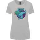 T-Rex Ruining Christmas Wreck the Halls Womens Wider Cut T-Shirt Sports Grey