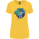 T-Rex Ruining Christmas Wreck the Halls Womens Wider Cut T-Shirt Yellow