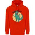 T-Rex What Now Funny Dinosaur Childrens Kids Hoodie Bright Red