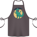 T-Rex What Now Funny Dinosaur Cotton Apron 100% Organic Dark Grey
