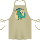 T-Rex What Now Funny Dinosaur Cotton Apron 100% Organic Khaki