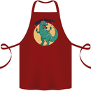 T-Rex What Now Funny Dinosaur Cotton Apron 100% Organic Maroon