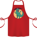 T-Rex What Now Funny Dinosaur Cotton Apron 100% Organic Red