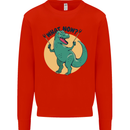 T-Rex What Now Funny Dinosaur Kids Sweatshirt Jumper Bright Red