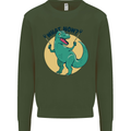 T-Rex What Now Funny Dinosaur Kids Sweatshirt Jumper Forest Green