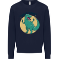 T-Rex What Now Funny Dinosaur Kids Sweatshirt Jumper Navy Blue