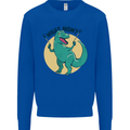 T-Rex What Now Funny Dinosaur Kids Sweatshirt Jumper Royal Blue