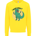 T-Rex What Now Funny Dinosaur Kids Sweatshirt Jumper Yellow
