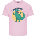 T-Rex What Now Funny Dinosaur Kids T-Shirt Childrens Light Pink