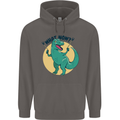 T-Rex What Now Funny Dinosaur Mens 80% Cotton Hoodie Charcoal