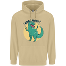 T-Rex What Now Funny Dinosaur Mens 80% Cotton Hoodie Sand