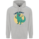T-Rex What Now Funny Dinosaur Mens 80% Cotton Hoodie Sports Grey