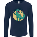 T-Rex What Now Funny Dinosaur Mens Long Sleeve T-Shirt Navy Blue