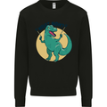T-Rex What Now Funny Dinosaur Mens Sweatshirt Jumper Black