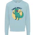 T-Rex What Now Funny Dinosaur Mens Sweatshirt Jumper Light Blue