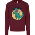 T-Rex What Now Funny Dinosaur Mens Sweatshirt Jumper Maroon