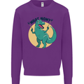 T-Rex What Now Funny Dinosaur Mens Sweatshirt Jumper Purple