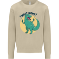 T-Rex What Now Funny Dinosaur Mens Sweatshirt Jumper Sand