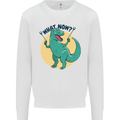 T-Rex What Now Funny Dinosaur Mens Sweatshirt Jumper White