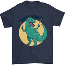 T-Rex What Now Funny Dinosaur Mens T-Shirt Cotton Gildan Navy Blue