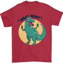 T-Rex What Now Funny Dinosaur Mens T-Shirt Cotton Gildan Red
