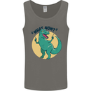T-Rex What Now Funny Dinosaur Mens Vest Tank Top Charcoal