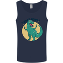 T-Rex What Now Funny Dinosaur Mens Vest Tank Top Navy Blue