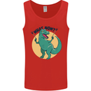 T-Rex What Now Funny Dinosaur Mens Vest Tank Top Red