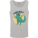 T-Rex What Now Funny Dinosaur Mens Vest Tank Top Sports Grey