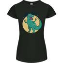 T-Rex What Now Funny Dinosaur Womens Petite Cut T-Shirt Black