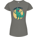 T-Rex What Now Funny Dinosaur Womens Petite Cut T-Shirt Charcoal