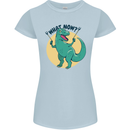 T-Rex What Now Funny Dinosaur Womens Petite Cut T-Shirt Light Blue