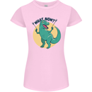 T-Rex What Now Funny Dinosaur Womens Petite Cut T-Shirt Light Pink