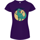 T-Rex What Now Funny Dinosaur Womens Petite Cut T-Shirt Purple