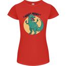 T-Rex What Now Funny Dinosaur Womens Petite Cut T-Shirt Red