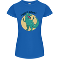 T-Rex What Now Funny Dinosaur Womens Petite Cut T-Shirt Royal Blue