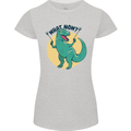T-Rex What Now Funny Dinosaur Womens Petite Cut T-Shirt Sports Grey