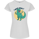 T-Rex What Now Funny Dinosaur Womens Petite Cut T-Shirt White