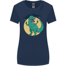 T-Rex What Now Funny Dinosaur Womens Wider Cut T-Shirt Navy Blue