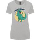 T-Rex What Now Funny Dinosaur Womens Wider Cut T-Shirt Sports Grey