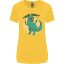 T-Rex What Now Funny Dinosaur Womens Wider Cut T-Shirt Yellow