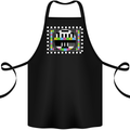TV Test Pattern as Worn by Cotton Apron 100% Organic Black