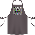 TV Test Pattern as Worn by Cotton Apron 100% Organic Dark Grey